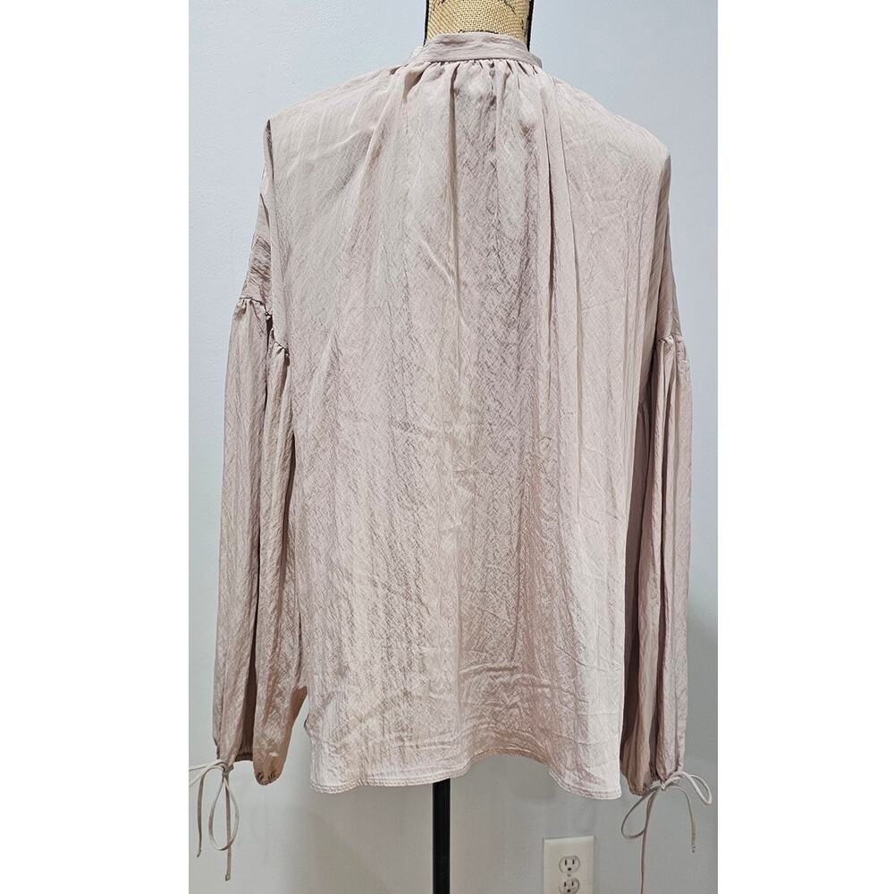 Topshop Blouse Cardigan Tie Front, Ruffle, Beige, New, Drop Sleeve , Sz 6, New - Picture 9 of 13